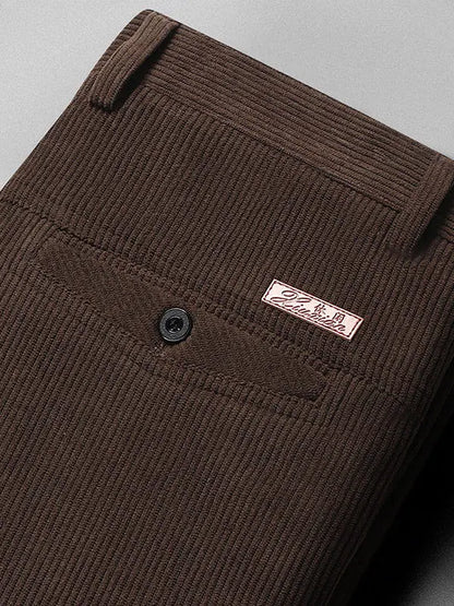 Corduroy Men's Straight Leg Warm Winter Pants Loose Fit Casual Trousers Comfortable Autumn Winter Fashion Trend Brand