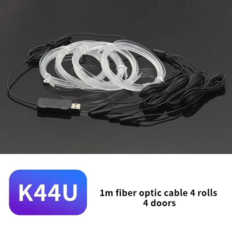 Car Interior Ambient LED Light Strip 2/3/4/5M RGB  Invisible USB Fiber Optic Atmosphere Lamp Support APP Control