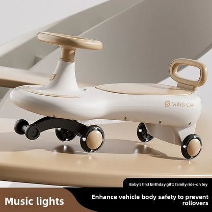 Kids Wobble Car 1 12 Anti Tip Silent Wheels Music Rocking Adults Sit Anti-rollover Children's Wiggle Car Adults Can Sit