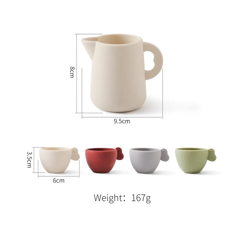 Baby Wooden Montessori Toys Playing House Afternoon Tea Set Model Puzzle Toys For Baby Birthday Toy Numbers Blocks Learning Toy