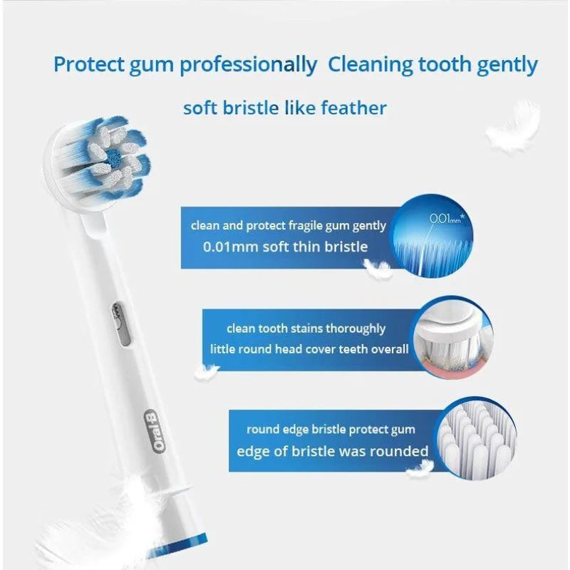 Oral B EB60 Sensi Ultrathin Electric Toothbrush Heads Soft Superfine Bristles Gentle Cleaning Sensitive Gum Protect Gum Bleeding