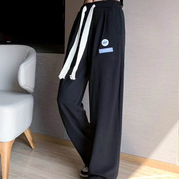 Men's Sweatpants Striped Autumn and Winter Plain Trousers Male Sports Pants Straight Draped Korean Popular Clothes Comfortable