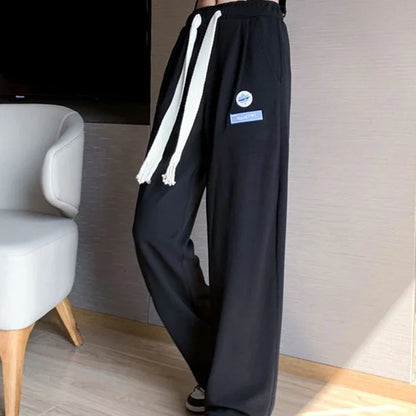 Men's Sweatpants Striped Autumn and Winter Plain Trousers Male Sports Pants Straight Draped Korean Popular Clothes Comfortable