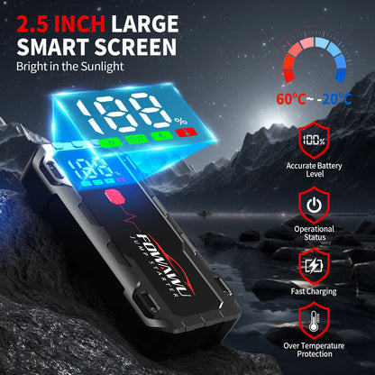 FOWAWU 22800mAh 6000A Jump Starter For 12V Vehicles (10L Petrol/8L Diesel) And Moto, Car Battery Jump Starter Power Pack