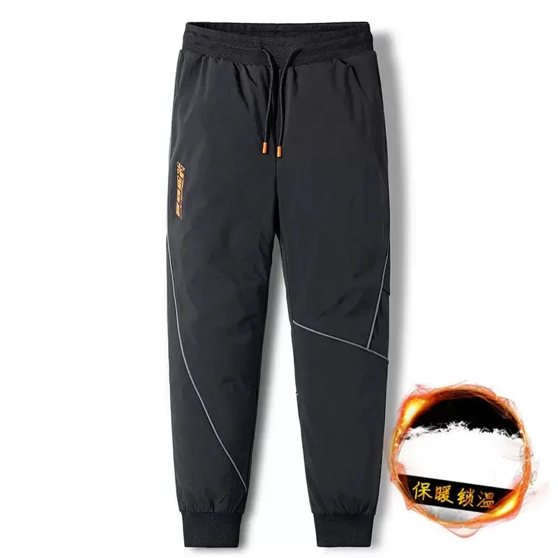 Autumn and Winter New Fashion Solid Color Thickened Warm Windproof Down Pants Men's Casual Loose Sports High Quality Trousers
