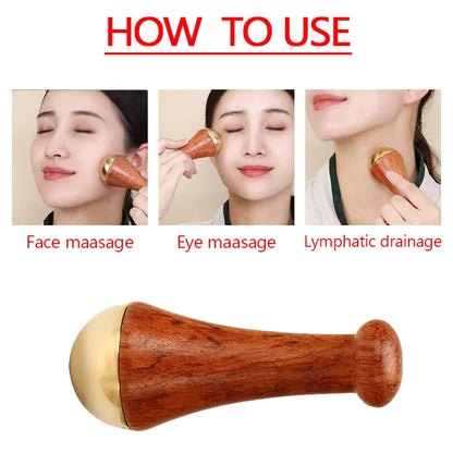 Guasha Massage Tool Face Gua Sha Face Copper Wood Scraping Stick Kansa Hammer Face and Foot Massage