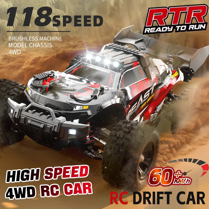 New SG118 1:18 High Speed Drift Racing 60KM/H Or 35KM/H Brushless Motor 4WD RC Car LED Lights Off Road Cars Toys for Kid Gifts