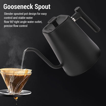 Gooseneck Electric Kettle Temperature Control 304 Stainless Steel LED Screen Pour Over Coffee for Tea Kettle