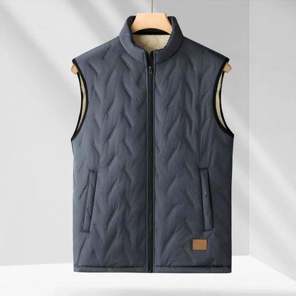 Men's Winter Vest Jacket Lamb Wool Stand Collar Outdoor Windproof Waistcoat Comfortable Warm Fleece Thickened Sleeveless Tops