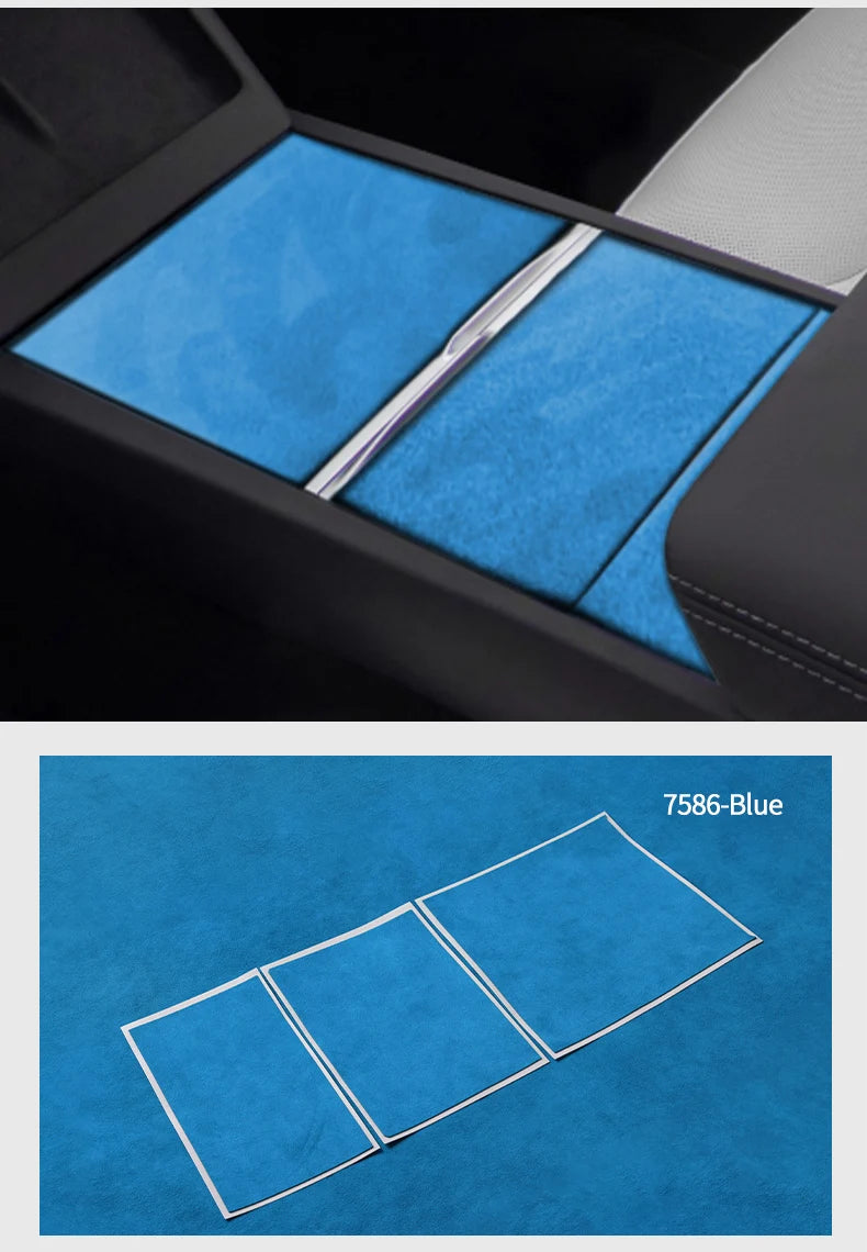 For Tesla Model 3 (2024-) Model Y(2025-) Center Console Panel Trim Sticker Anti Scratch Car Interior Accessory Made of Alcantara