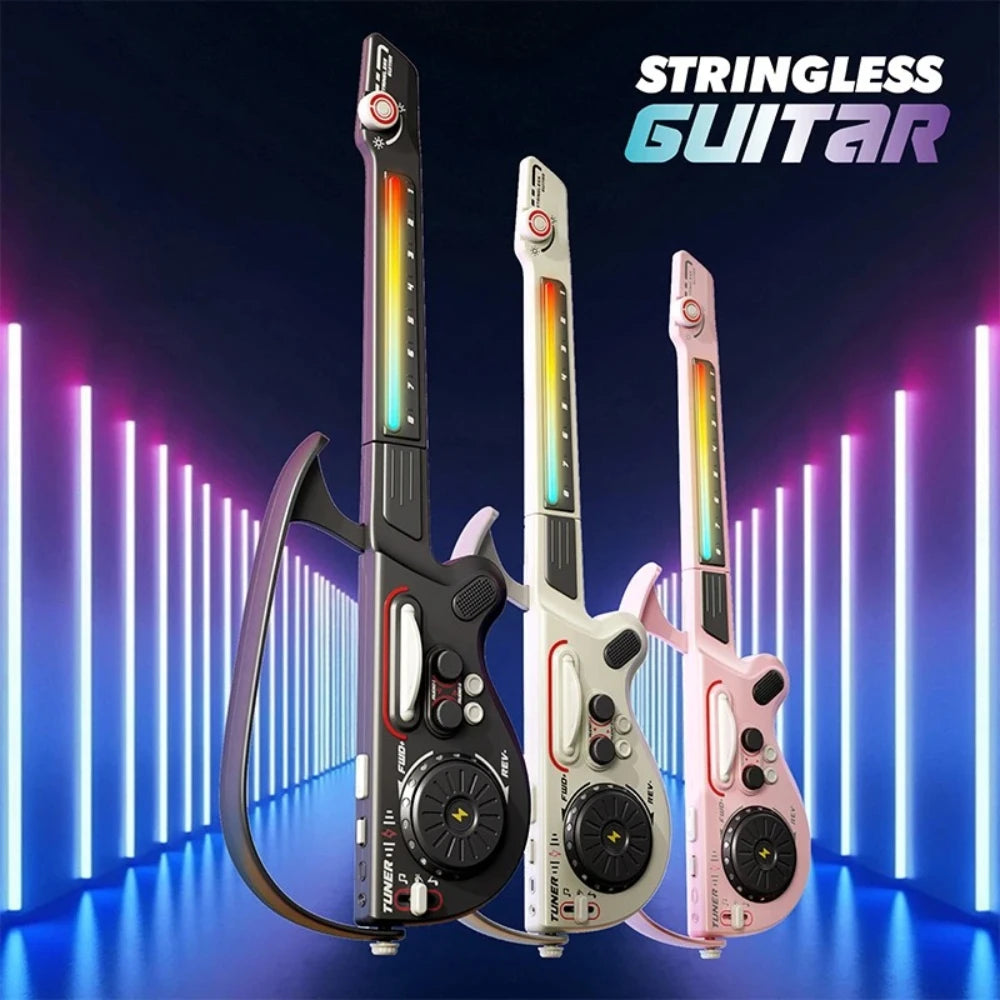 Intelligent Non String DJ Electronic Guitar Foldable Bluetooth Connect Multifunctional Music Toy Integrated Guitar for Party