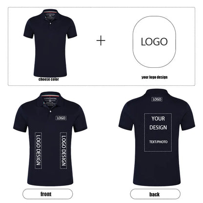 Top Quality Summer Short Sleeve Solid Classic Polo Shirts Custom Printed Design Photo Logo For Business Staff Company Uniform