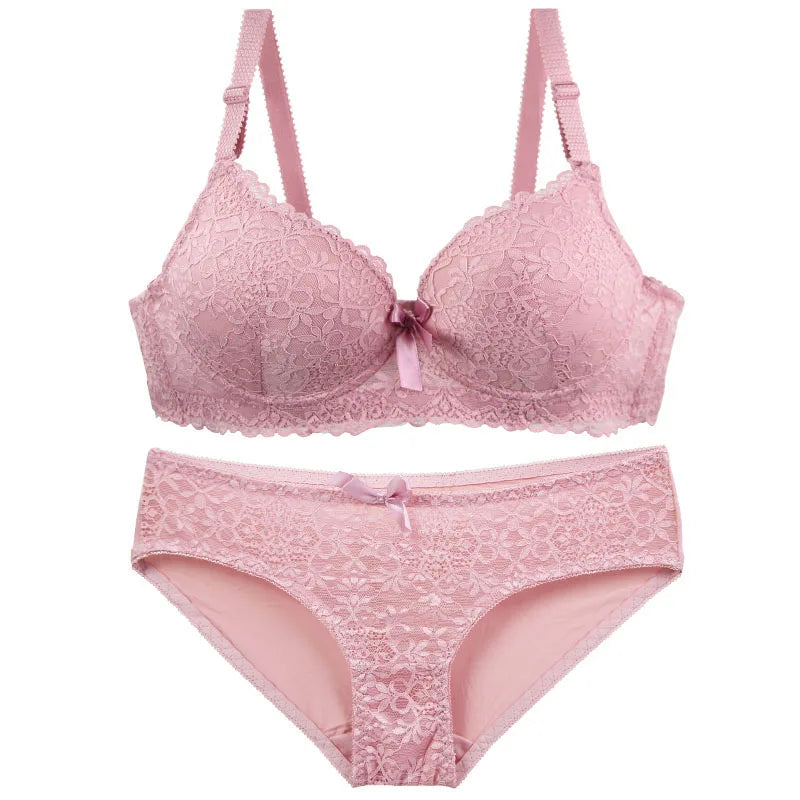 2025 New Sexy Bras Set 34/75 36/80 38/85 40/90 42/95 44/100 BC Cup Underwear For Women Push Up Bow Lingerie