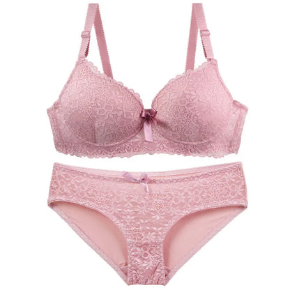 2025 New Sexy Bras Set 34/75 36/80 38/85 40/90 42/95 44/100 BC Cup Underwear For Women Push Up Bow Lingerie