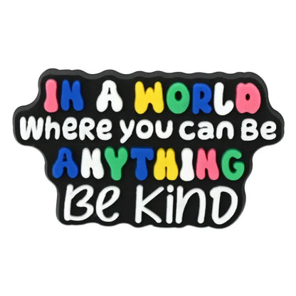 1-16Pcs Be Kind Autism Awareness Love Patience Understanding Pvc Garden Shoe Charms Buckle Kid Cartoon Accessories DIY Backpack