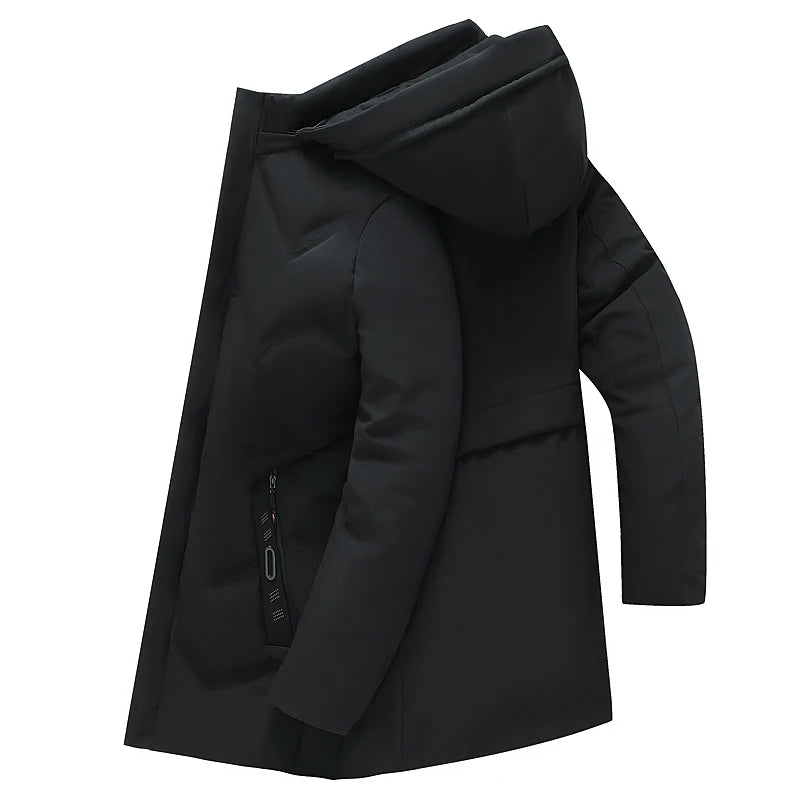 Top Grade Designer New Brand Men Parka Jacket Thick Casual Fashion Windbreaker Hooded Bubble Coats Long Mens Clothes 2025