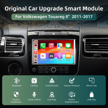Wireless CarPlay Retrofit Box For Volkswagen Touareg RNS850 2011-2017 8 Inch Android Auto For Apple CarPlay Vw Navigation Mirror