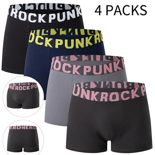 4/10 Piece Set Of Multi-color Men's Underwear Comfortable And Soft Cotton Flat Angle Pants Elastic Waist Sports Base Shorts