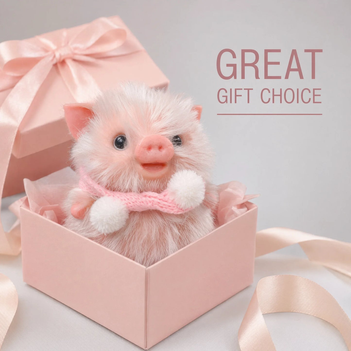 4Inch Silicone Piglet Soft Cute Mini Realistic Animals with Accessories Lifelike Reborn Newborn Pig Doll Decompression Toy Gift