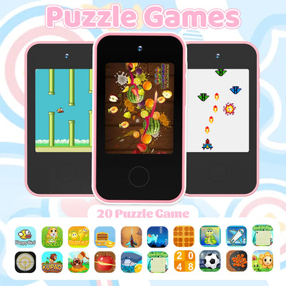 This children's smart early education toy phone features storytelling, music playback, and photo-taking functions.