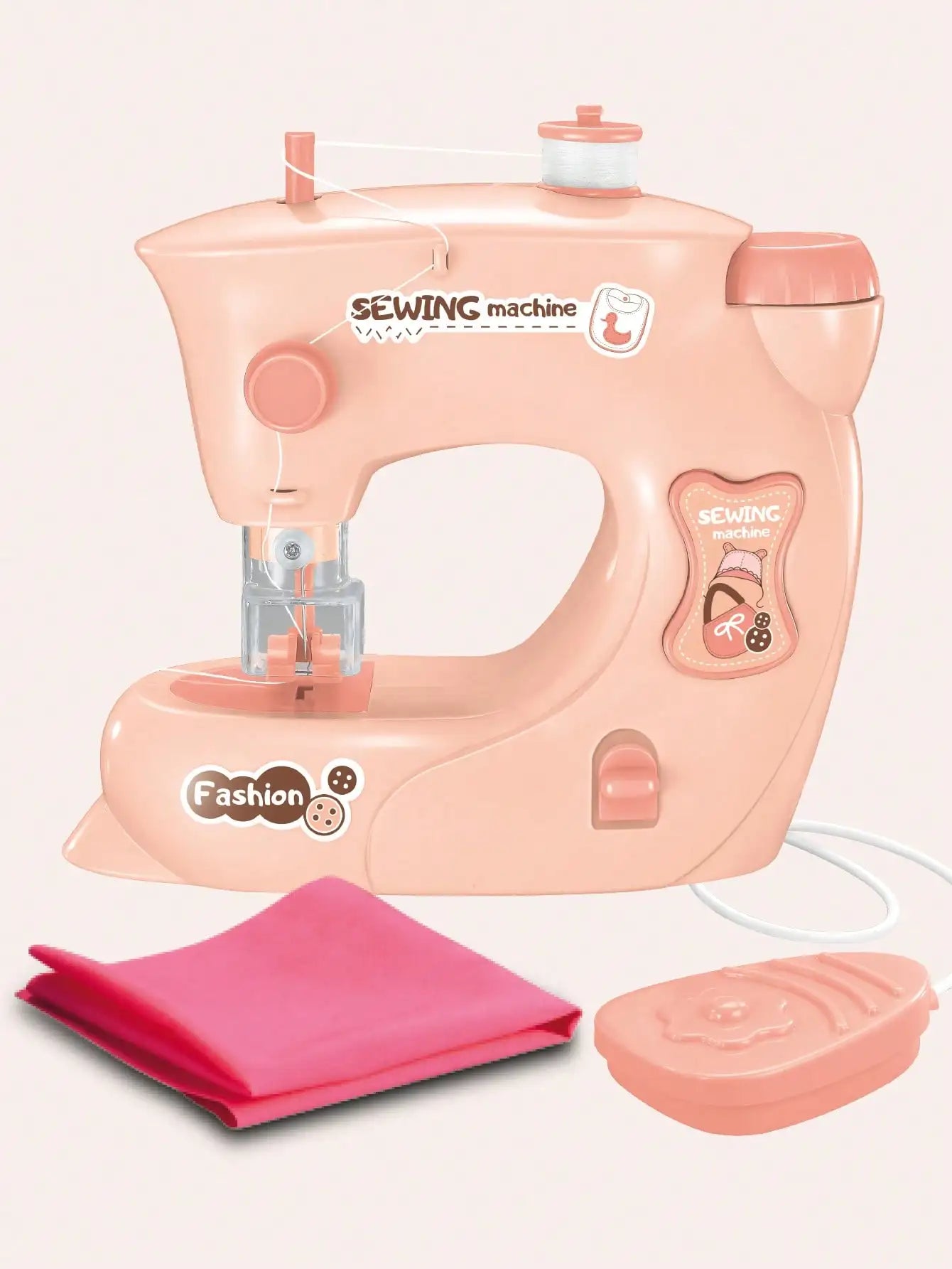 Mini Sewing Machine Toys for Kids, Electric Furniture Model Playing Home Toy with Lights DIY Simulation Sewing Gift for Children