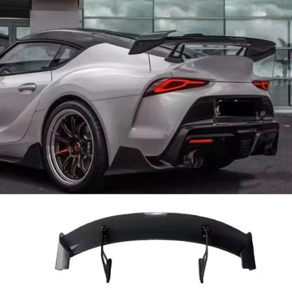 Real Carbon Fiber Double Rear Spoiler Wing for GR Supra A90 A91 MK5 AO Style Glue Tape or Screws Installation
