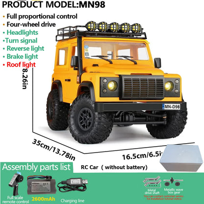 Upgrade MN99S MN98 1:12 RC Car MN Model RTR 2.4G Remote Control Car Climbing Defender 4WD RC Truck Off-road RC Toys As Kids Gift