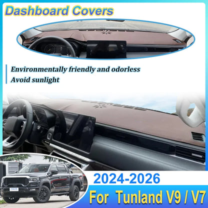 For Tunland V9 V7 Mars 7 9 Accessorie 2024 2025 2026 Dashboard Mat Cover Dash Carpet Dashmat Liner Sunshade Anti Sun Sticker Pad