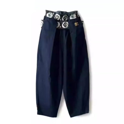 Kapitalvintage Hirata Kazuhiro Totem Cotton Whirlpool Elastic Waist Loose Men's and Women's Velcro Jeans
