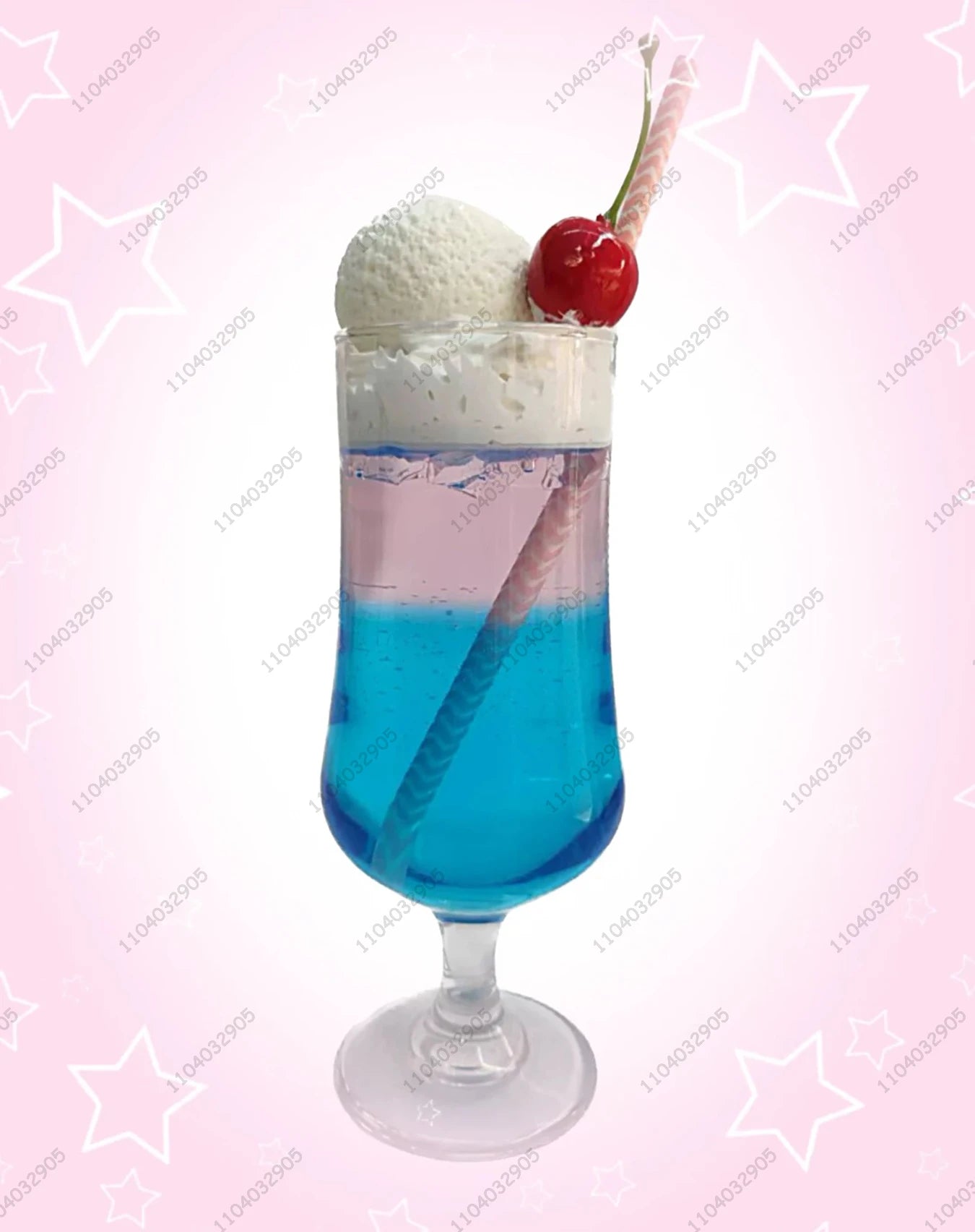 Blue Soda Drink Cup Craft Soda Ice Cream Topping Glass Cup Creative Gift Handicraft Desk Ornaments Girls Room Decoration Gift