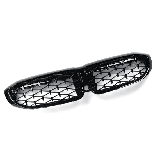 Diamond Style Front Kidney Grill Grille Gloss Black For BMW 3 Series G20 G21 2019-2020 Meteor Diamond Grille 51138072085