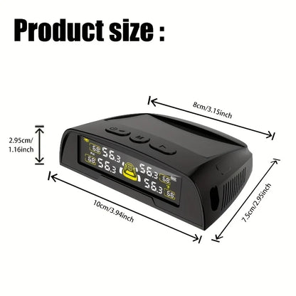 YNF Tire Pressure Monitoring System with Solar Charge, +number plate TPMS with 4 Sensors，3-Digit Display for More Precise Tire P
