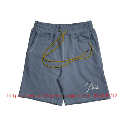 New Arrival RHUDE Print Casual Shorts Loose Street Shorts with Pockets Men's High Quality Shorts