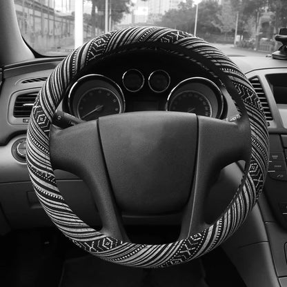 AUTOKING Striped Car Seat Covers Full Set with Seat Belt Pads Steering Wheel Cover Universal Washable Seat Covers for Cars