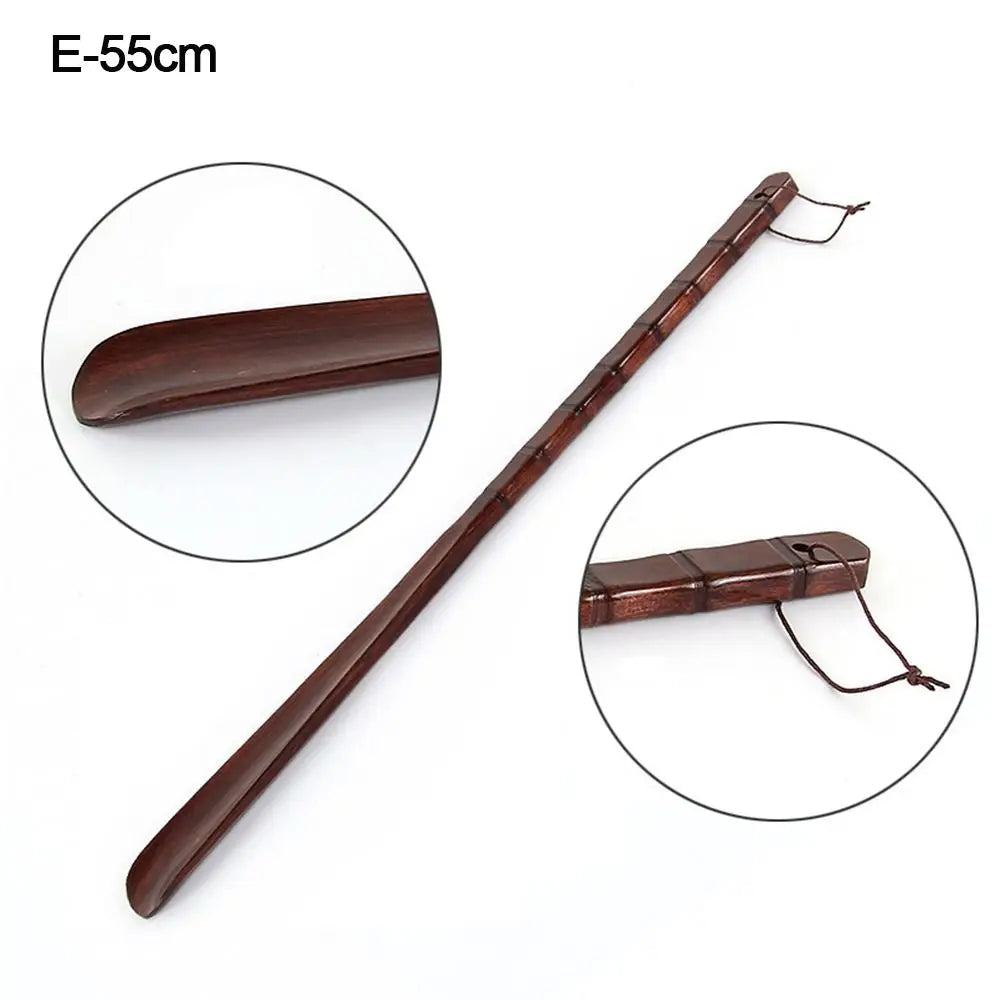 Hanging Shoe Horn Extra Long Handle Easy Remover Shoehorn Lifter Wooden Easy on Off Seniors Put on Shoes Tools