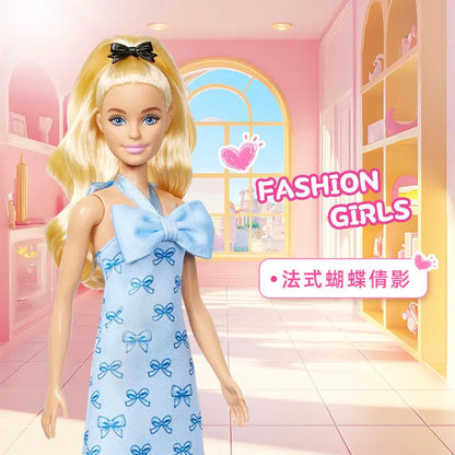Genuine Barbie Fashionistas Jjn62 Odile Face Doll Pink Paisley Outfit Collectible Fashion Toy Birthday Gift For Girls