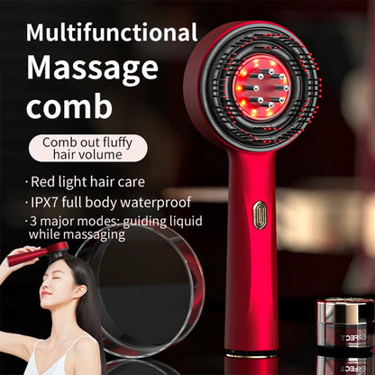 Electric Vibration Massage Comb Red Light Hair Growth Massage Scalp Brush Anti Hair Loss Liquid Oil Applicator Hair Care