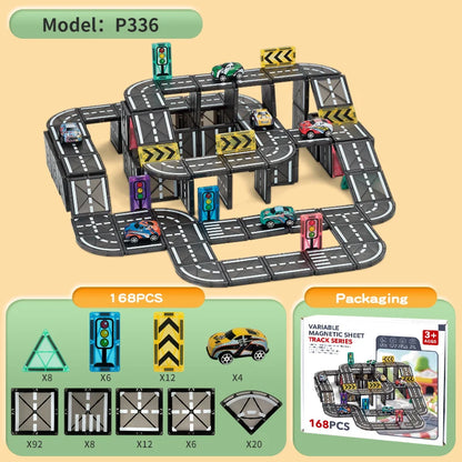 Magnetic Road Magnet Crane Car Toy Magnetic Block STEM Toys Creativity and Educational Construction Toys for Kids Birthday Gifts