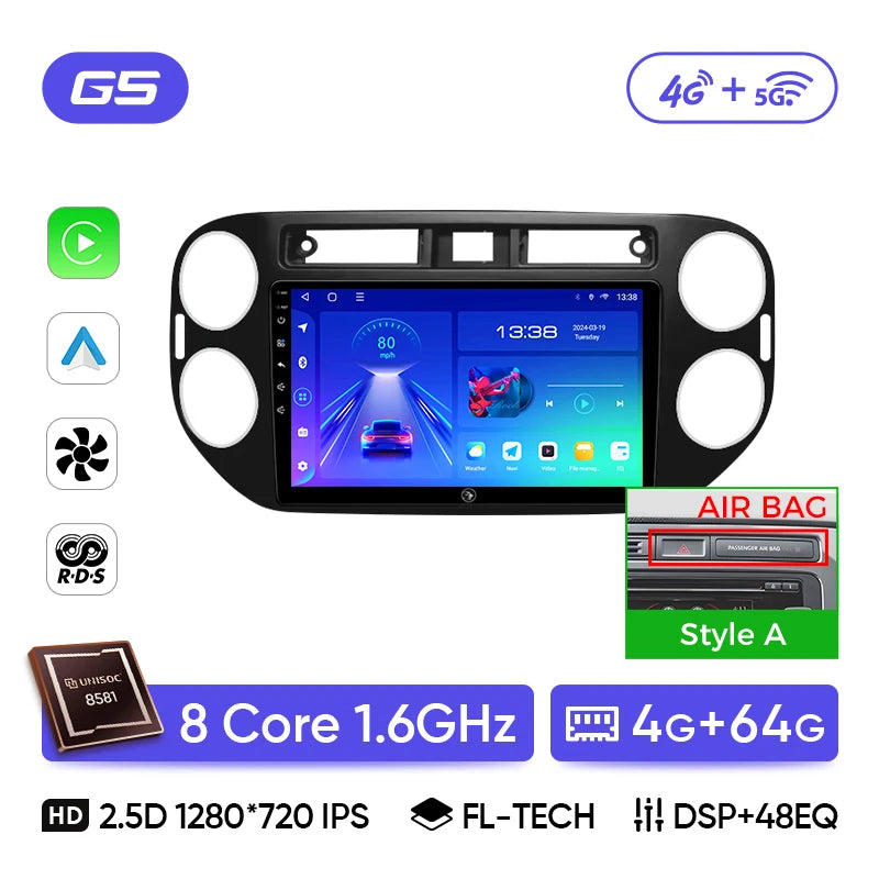 Ainavi Car Radio For Volkswagen VW Tiguan 2006 2010 2016 Golf Plus Wireless Carplay Android Auto Car Stereo Multimedia Player