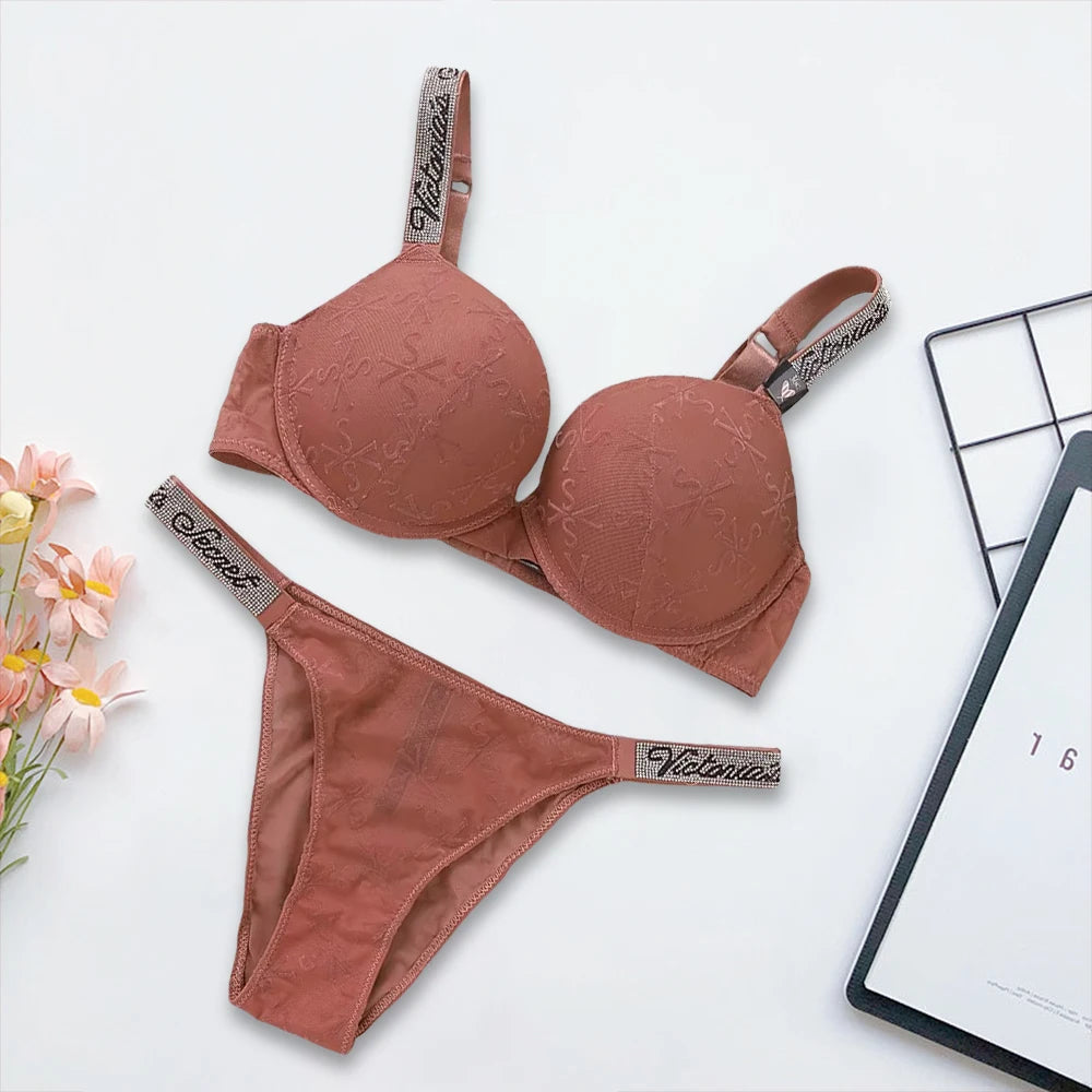 Sexy Lingerie Sporty Classic Padded Adjustable push up Lingerie Underwear Set Bras and Panty Set Victoria's Secret Women's