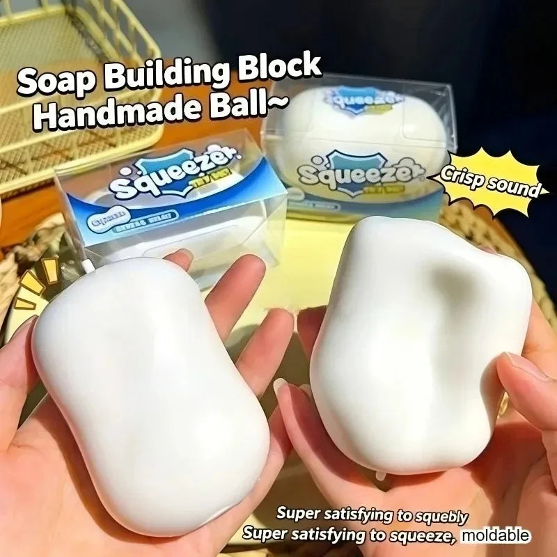 Soap Ball Squishy Soap Stress Ball Fidget Toy Crunchy Squeeze Ball Round Blocks Filled ASMR Anti Stress Toys for Adults Gift