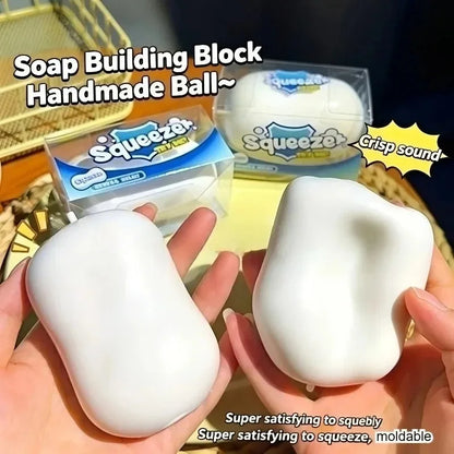 Soap Ball Squishy Soap Stress Ball Fidget Toy Crunchy Squeeze Ball Round Blocks Filled ASMR Anti Stress Toys for Adults Gift