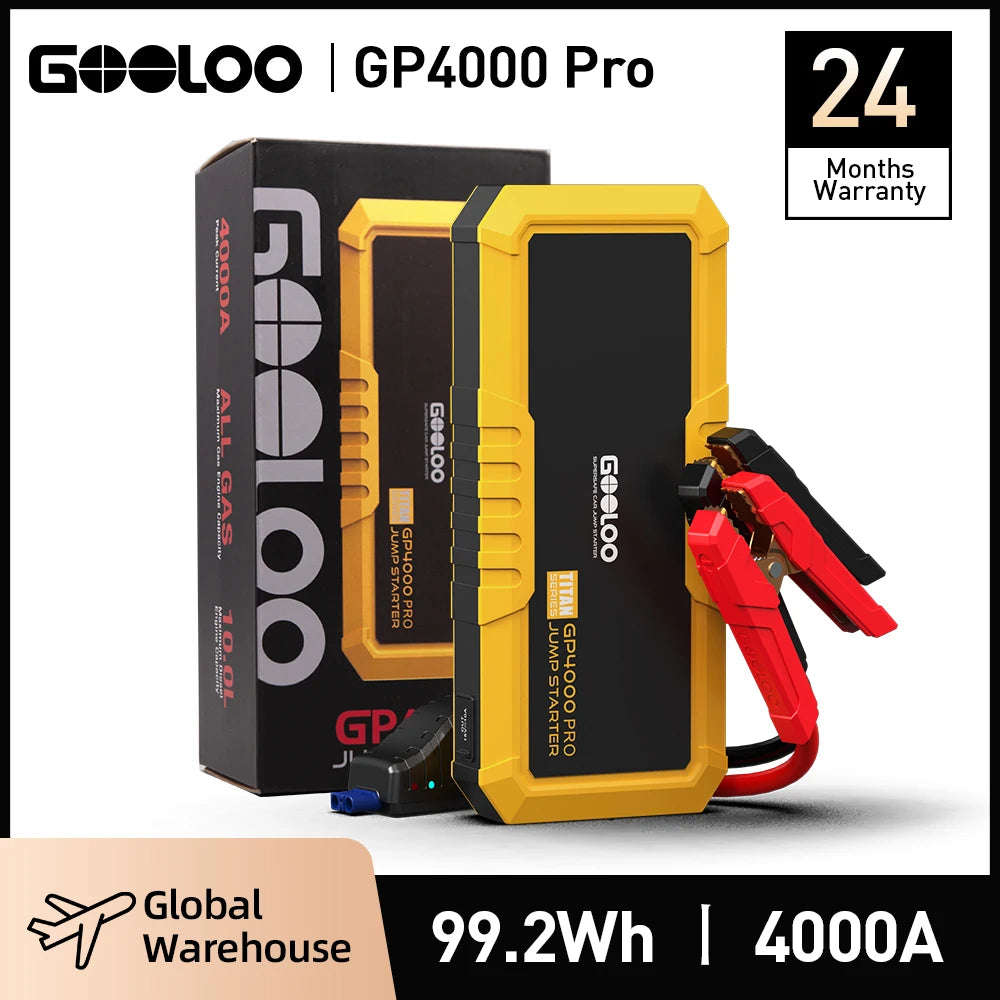 GOOLOO 26800mah Car Jump Start Power Bank 4000A 12V Car Starting Device for Petrol Diesel Car Battery Charger Auto Booster