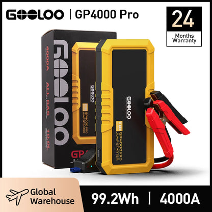 GOOLOO 26800mah Car Jump Start Power Bank 4000A 12V Car Starting Device for Petrol Diesel Car Battery Charger Auto Booster