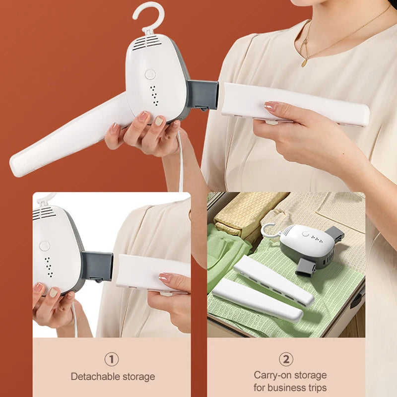 Electric Clothes Dryer Drying Rack Hang Dryer Machine Portable Travel Warm Air Dryer with Shoe Dryer Function 220V for Home