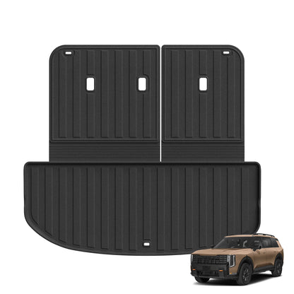 Smabee for Kia Telluride 2027 Gas (only fit 7seats) TPE 3D Car Floor Mat Cargo Liner Trunk Pad Waterproof All Weather Black