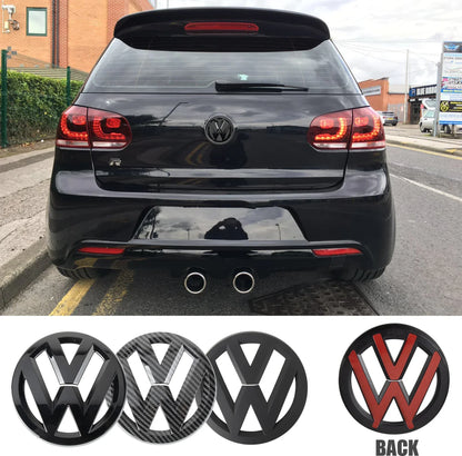 2Pcs Car Front Grill/Rear Emblem Lid Covers Logo Sticker For Volkswagen VW GOLF 5 6 7 8 MK5 MK6 MK7 MK8 POLO Scirocco sportvan