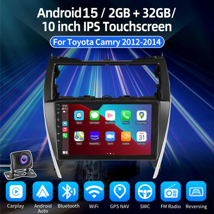 10.1" Android15 JBL For Toyota Camry 7 XV 50 55 2012 2013 2014-2015 2016 2017 Multimedia Carplay Car Player GPS Navigation Radio