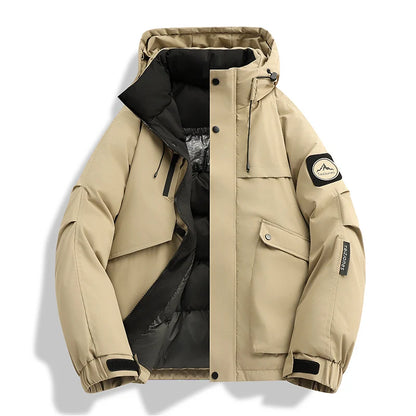2026Winter Parkas Men's New Graphene Self Heating Down Cotton Jacket Autumn Men's Mountaineering Jacket Outdoors Waterproof Coat