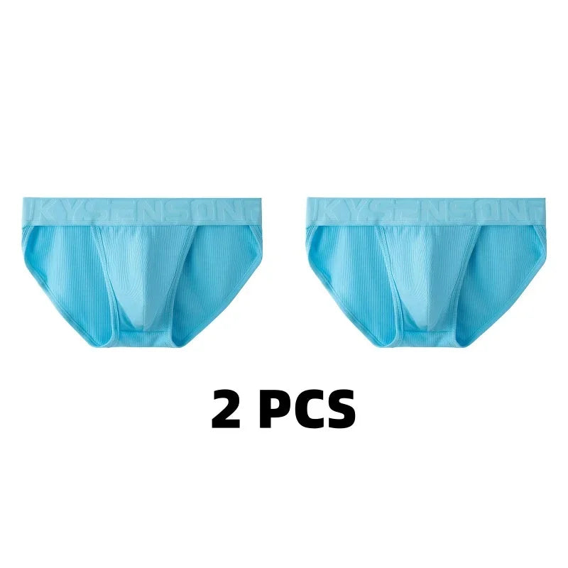 1/2/3 PCS Men's Underwear Mens Breathable Thread Modal Panties Breathable Skin Friendly Mid Rise High Fork Solid Color Briefs